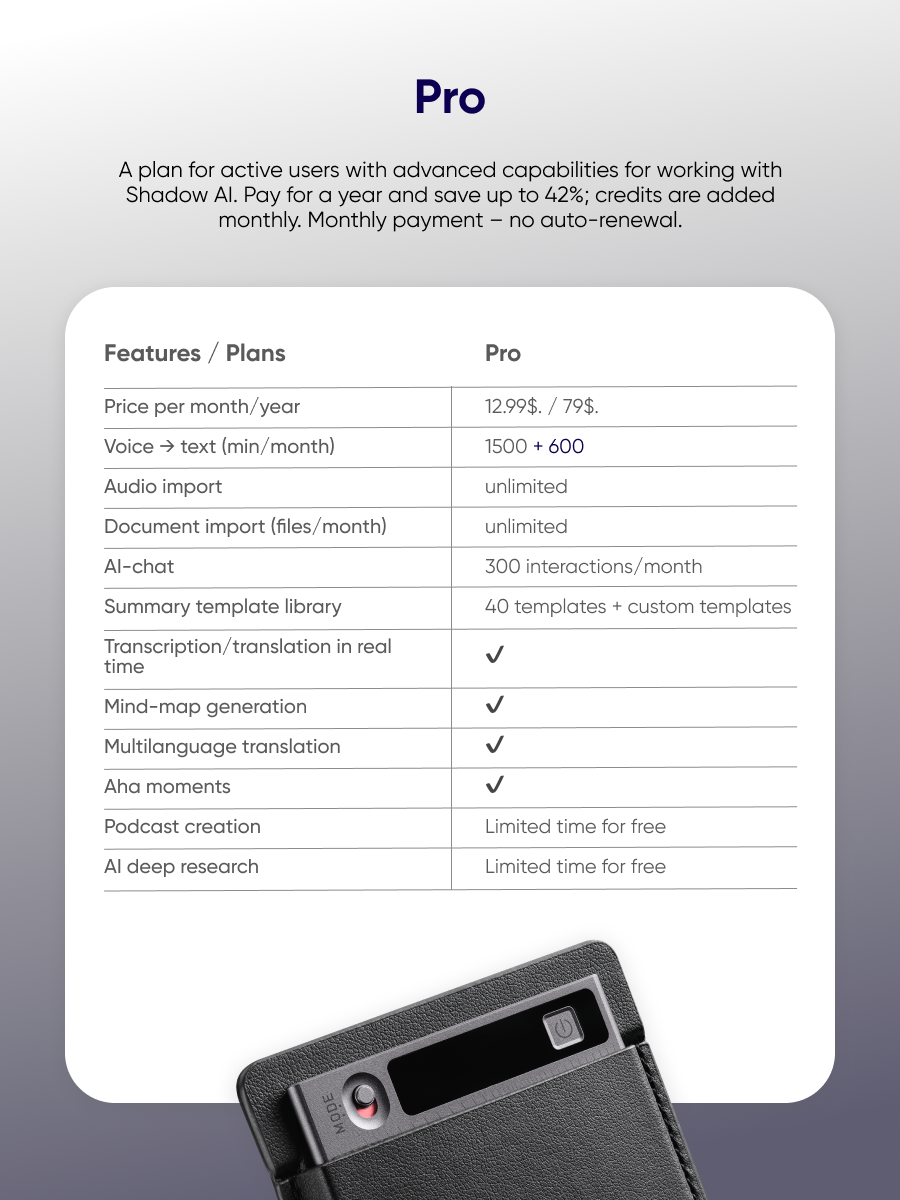 Intelligent voice recorder TicNote with AI agent, ChatGPT, Gemini, Claude and Grok