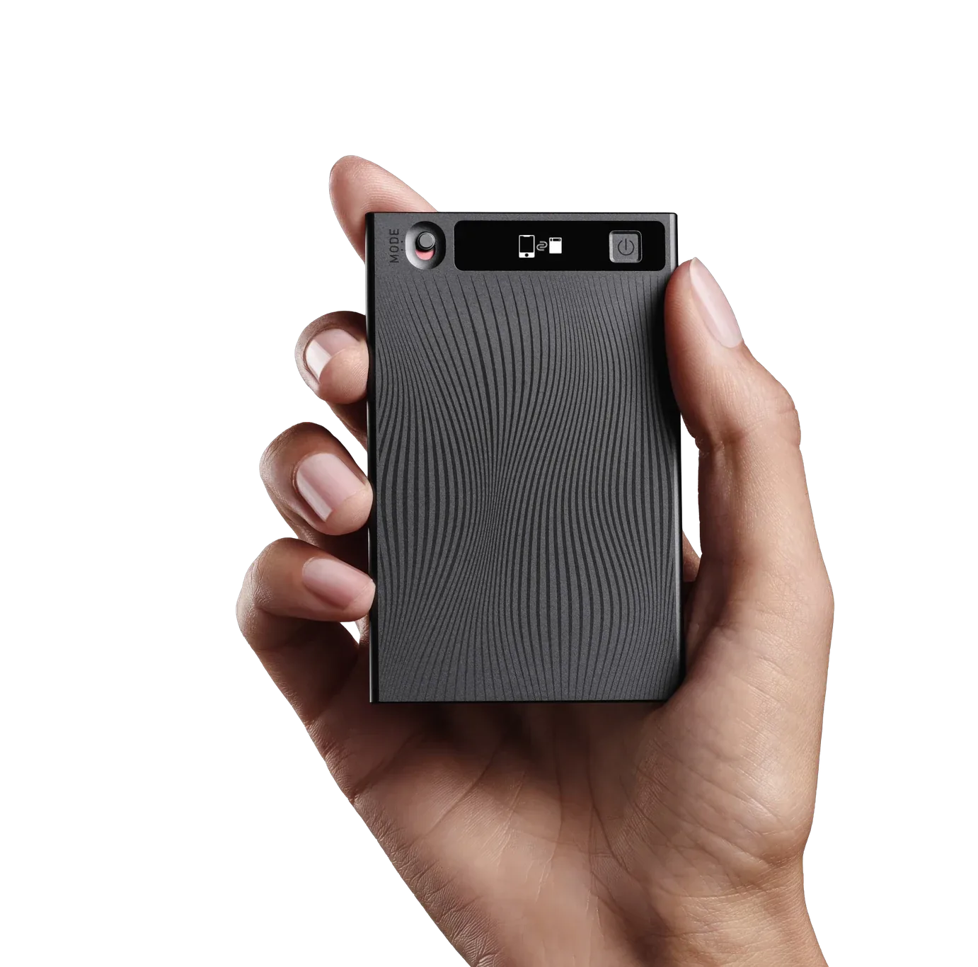 TicNote Card voice recorder held in a hand